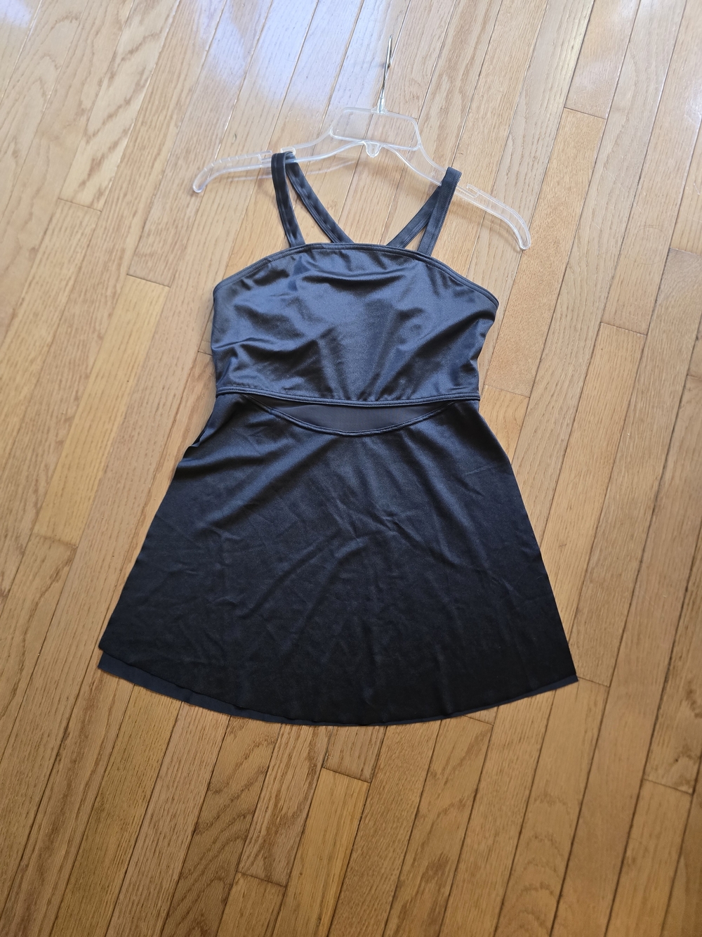 Weissman Black with Mesh Cutout Dance Top, Sz MA